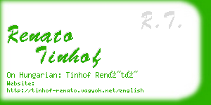 renato tinhof business card